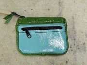 28-Coin Purse 3" x 4" 10/6/22 - Coin Purse Blue Pattern with Green Gussets