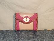 28-Clutch Wallet 10/6/22 - Pink Patten with Pink Suede Clutch Purse