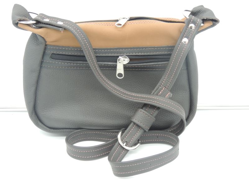 76-Purse-Black and Light Brown 