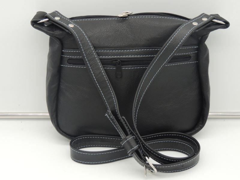 76-Purse-Black with Blue stitching 