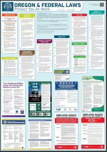 PRE-ORDER 2025-2026 Commonly Required Postings in Oregon Poster