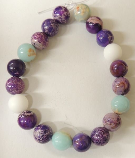 86-Purple,Blue+ White Bracelet